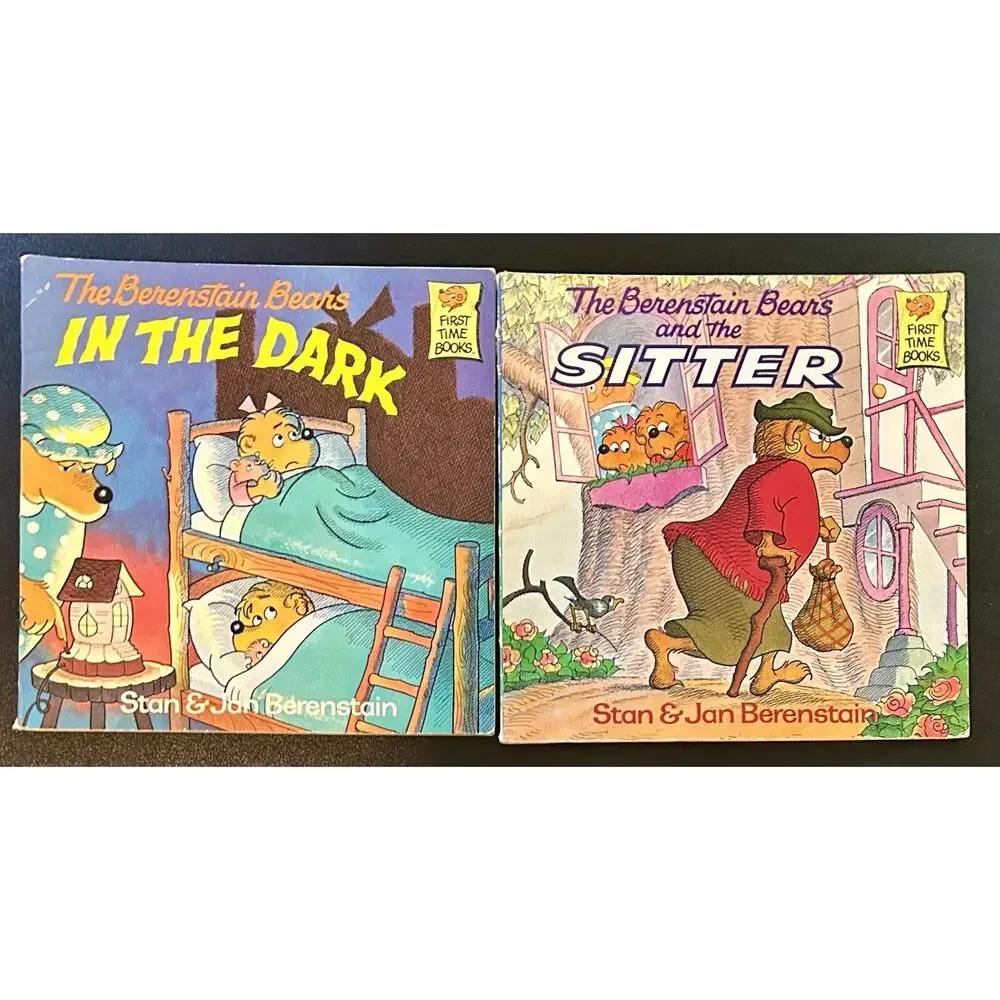 Vintage 1981 & 1982- The Berenstain Bears Book Lot - In The Dark & Sitter